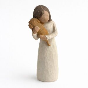 Willow Tree Tender Hug Sculpture - Cream and Brown